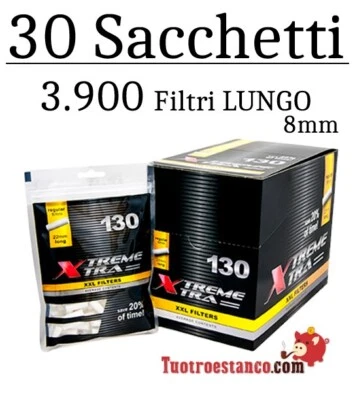 2 x Filtri X-Trem Xtra LUNGO da 8 mm - 15 sacchetti da 130 filtri - Imagen 1 de 3