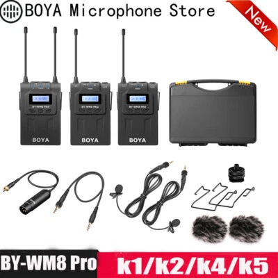 BOYA BY-WM8 Pro K1 K2 UHF 双无线麦克风面试麦克风 适用于数码单反相机 — 第 1/4 张图片