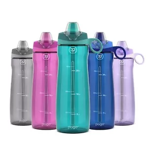 BPA-Free Tritan Plastic Water Bottle with Soft Straw, 32 Oz, Teal - Picture 1 of 8