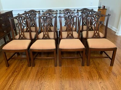 Henredon ~ Chippendale ~ Mahogany Dining Room Chairs ~ Set of 12 - Image 1 of 4