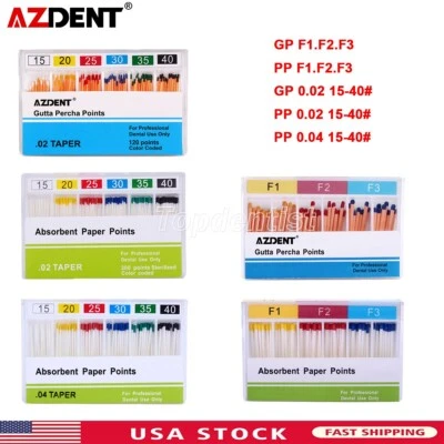 5Pack Dental Endo Absorbent Paper Points 0.04/0.02 15#-40#/Gutta Percha F1 F2 F3 - Image 1 of 4