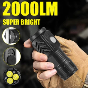 2024 Tactical Flashlight Mini LED Torch Work Light Super Bright USB Rechargeable - Picture 1 of 14
