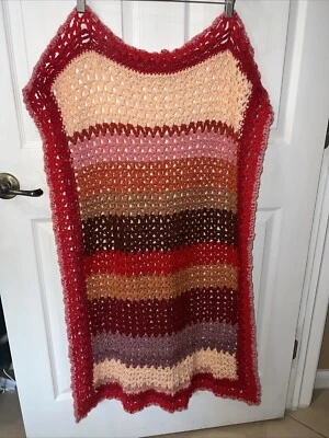 De colección Granny Tejido Afgano Lanzamiento de Vuelta Hecho a Mano Colores Otoño 3.2F X 2.1F (39”x 25.5”) Foto 1 de 4