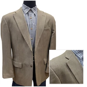44R Haggar Blazer Men Hopsack Birdseye Nailhead Suit Jacket Sport Coat Blazer - Picture 1 of 9