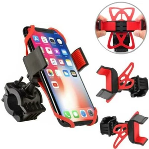 Silicone Motorcycle Bike Handlebar Bicycle For MTB GPS Cell Phone Holder Mount - Picture 1 of 12