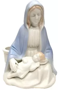 Religiöser Kerzenhalter Heilige Mutter Maria Jesuskind Cccc Japan Porzellan Vintage - Bild 1 von 7
