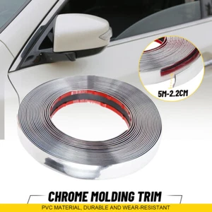 5M 16.4Ft Car Edge Door Window Guard Chrome Trim Protector Molding Strip Tape - Picture 1 of 11
