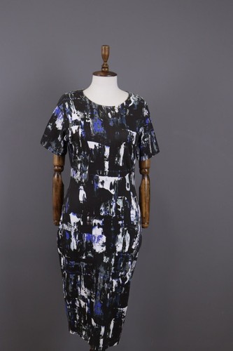 Abito bodycon Alexander McQueen senza maniche stampato multicolore lungo ginocchio L