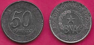 ANGOLA 50 CENTIMOS 2012 UNC 1 ANNO TIPO,LOGO DELLA BANCA NAZIONALE DELL'ANGOLA WIT - Foto 1 di 1