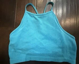 Women's Ribbed Seamless Tank Bra JoyLab Charcoal Black XL NEW - Picture 1 of 7