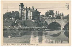 Palacio de Justicia del Condado de Perth Stratford Ontario EN Piedra Arco Puente Río Avon PECO - Imagen 1 de 2