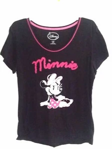 DISNEY-MINNIE GIRLS "L", "XL" PREMIUM BLACK NIGHT SHIRT SLEEPWEAR  - Picture 1 of 2