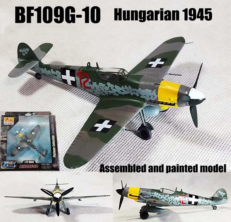 WWII German BF109 G-10 Hungarian 1945 aircraft 1/72 no diecast plane Easy model - Image 1 of 4