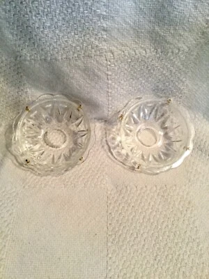 De colección. "Juego de 2 anillos de goteo de velas bobeches collar de vidrio araña 4"" x 1,75""" Foto 1 de 4