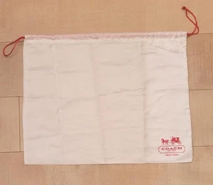 COACH Purse Dust Bag 19"x15” White Satin Red Logo - Picture 1 of 3