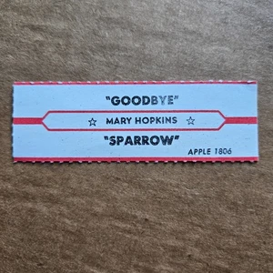 MARY HOPKINS Goodbye/Sparrow JUKEBOX STRIP Record 45 rpm 7" - Picture 1 of 1