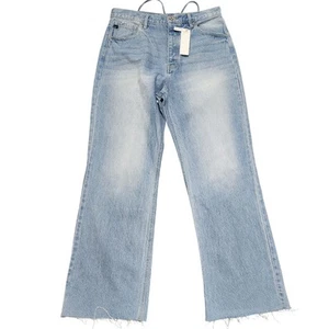 KanCan 90s Flare High Rise Jeans Size 13/30 Corset Back Lace Up Light Wash NWT - Picture 1 of 9