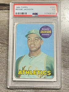 1969 TOPPS baseball Reggie Jackson RC rookie original card PSA 5 EX A's YANKEES - Picture 1 of 2