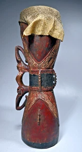 A Red Ramu River Kundu Drum, Papua New Guniea - Picture 1 of 7