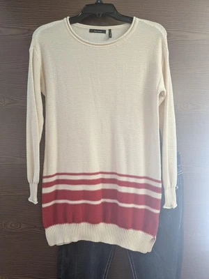 S 码 DAISY FUENTES 长袖象牙色和红色毛衣 INVPV143 — 第 1/3 张图片