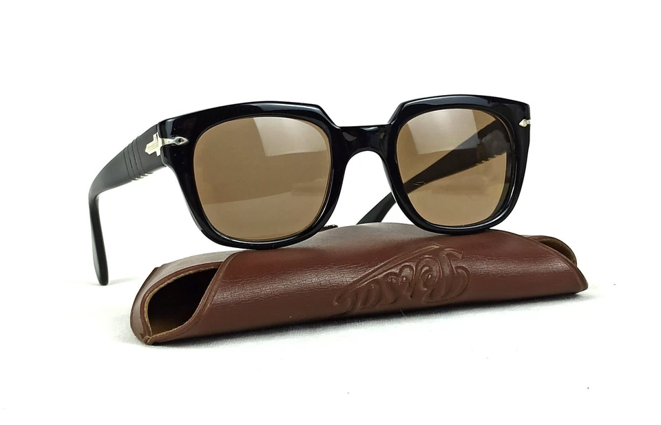 RARAS GAFAS DE SOL GANGSTER PERSOL RATTI VINTAGE MARCO NEGRO ITALIA AÑOS 60 AL AIRE LIBRE HOMBRES Foto 1 de 4