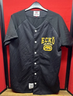 ECKO UNLTD MENS BASEBALL STYLE TOP SHORT SLEEVE PIN STRIPE SIZE: M LOT2 - Image 1 of 4