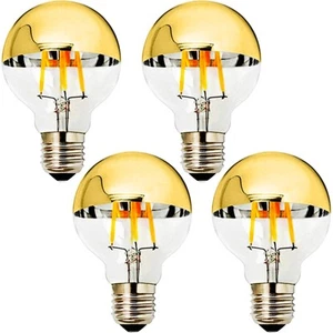E26 4W Half Chrome Light Dimmable G25(G80), Warm White 2700K 40W Equivalent L... - Picture 1 of 6