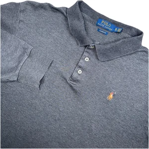 Polo Ralph Lauren Manga Larga Polo Calce Clásico Gris Marrón Poni - Imagen 1 de 6