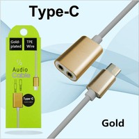 20cm Type-C to Dual 3.5mm Stereo Aux Headphone Earphone Audio Adapter Cable Cord
