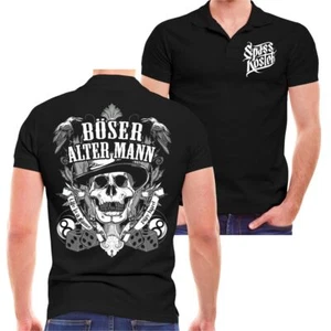 Herren Poloshirt Polohemd Böser alter Mann Geburtstag Oldschool Rock n Roll Fun - Bild 1 von 4