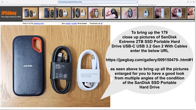 SanDisk Extreme 2TB SSD Portable Hard Drive USB-C USB 3.2 Gen 2 With Cables - Image 1 of 4