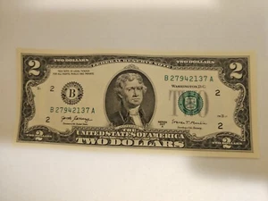 $2 Dollar Bill 2017A Uncirculated Sequential, Mint Condition - Picture 1 of 2