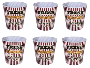 6x Popcorn Eimer Familiengröße Classic Retro Vintage Schale 2,8L Filmnächte Kinder - Bild 1 von 5