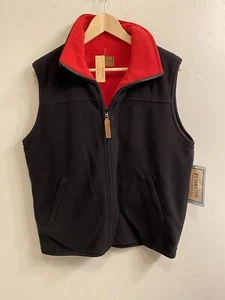 Pendleton NWT Men's Medium Black & Red Reversible Fleece Vest - Picture 1 of 14