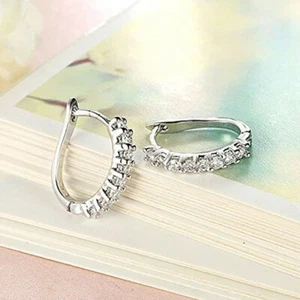 Elegante Creolen Damen 925 Silber, Gold Schmuck Geschenk ein Paar - Bild 1 von 4