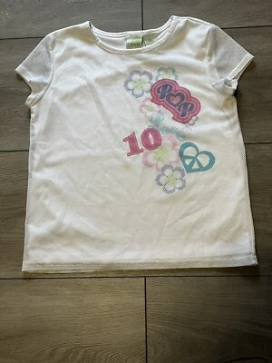 Circo 女孩衬衫 Pop 10 Love Flowers PeaceNet 覆盖海滩夏季 L 10/12 码 — 第 1/4 张图片