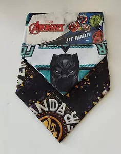 Marvel Avengers -Wakanda Forever 2 PK Dog Bandana 17.5" X 17.5" NEW - Picture 1 of 11