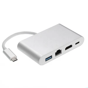USB C to HDMI 4K+Gigabit Ethernet (RJ45 Port)+USB 3.0 USB 3.1 Type C Adapter Hub - Picture 1 of 7