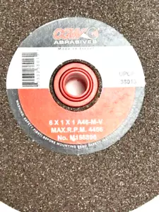 6" X 1" X 1" BENCH GRINDING WHEEL ALUNMINUM OXIDE GRADE 46M CGW 38013 - Bild 1 von 7