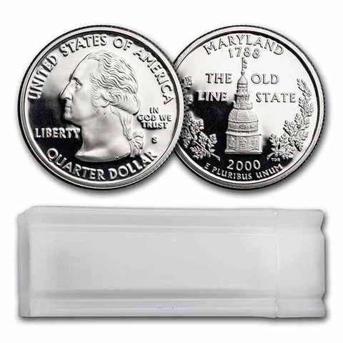 2000-S Maryland Statehood Quarter 40-Coin Roll Proof (Silver) - SKU#40856 Cover
