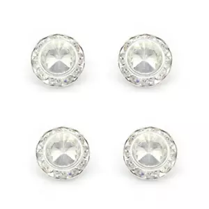 Mia Beauty Clip-on Rhinestone Earrings for Dance, Dress Up, Teen, Girls 2 SETS - Picture 1 of 3
