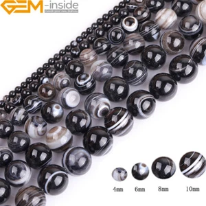 Dzi Natural Sardonyx Onyx Agate Beads Gemstone Bead Jewelry Making 15" 8mm - Picture 1 of 53