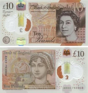 UK England 10 lbs 2017 Polymer UNC (P395) - Picture 1 of 1