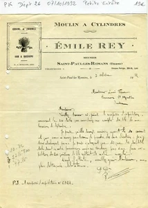 Dépt 26 - Saint Paul les Romans - Petite Entête Secteur de la Minoterie de 1932 - Picture 1 of 1