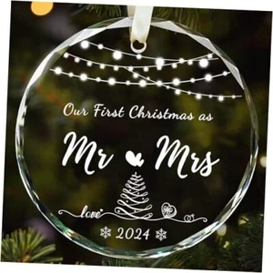 Wedding Gifts for Couples Crystal First Christmas Married 2024 2024mr Mrs-gift - Picture 1 of 7
