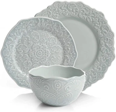Laurie Gates 268511 Madeira Heritage 3-Piece Place Setting Green - Image 1 of 2