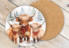 Highland Cow Drink Coaster Christmas Gift Idea Secret Santa Family Friends