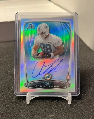 Arthur Lynch 2014 Bowman Chrome RCRA-AL Miami Dolphin rookie autograph refractor - Image 1 of 2