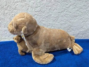 Der Streichelzoo 12 Zoll braune Robbe mit großen Augen und Beutel mit Baby '2017 - Bild 1 von 8