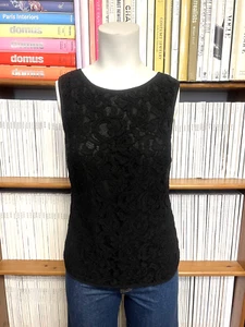 LK Bennett Damen 6 XXS Top Bluse schwarz Spitze formell Büro Leila ärmellos - Bild 1 von 9